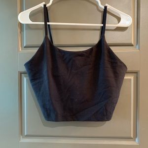 Black tank with built in bra cropped